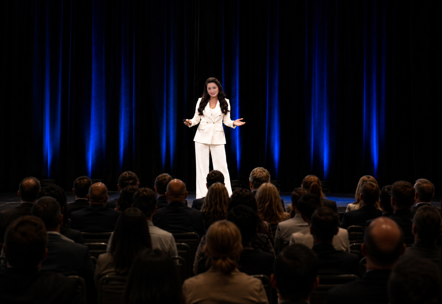 Teresa Nguyen on stage speaking